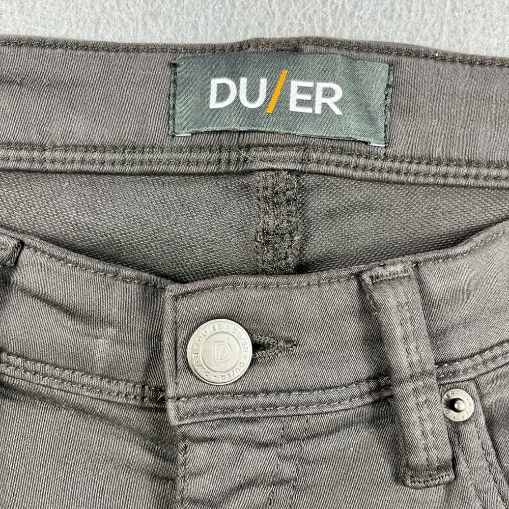 DUER N2X Slim Fit Pants Mens 33x30 Charcoal Grey Performance Stretch 5-Pocket - Picture 4 of 8